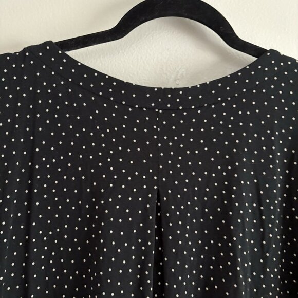 J. Jill Women Plus SZ 2X Black Polka Dot Stretch V-Neck 3/4 Sleeve Pullover Top - Picture 10 of 10